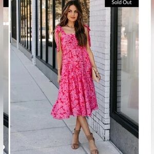 Vici Iliana Cotton Tiered MIDI Dress